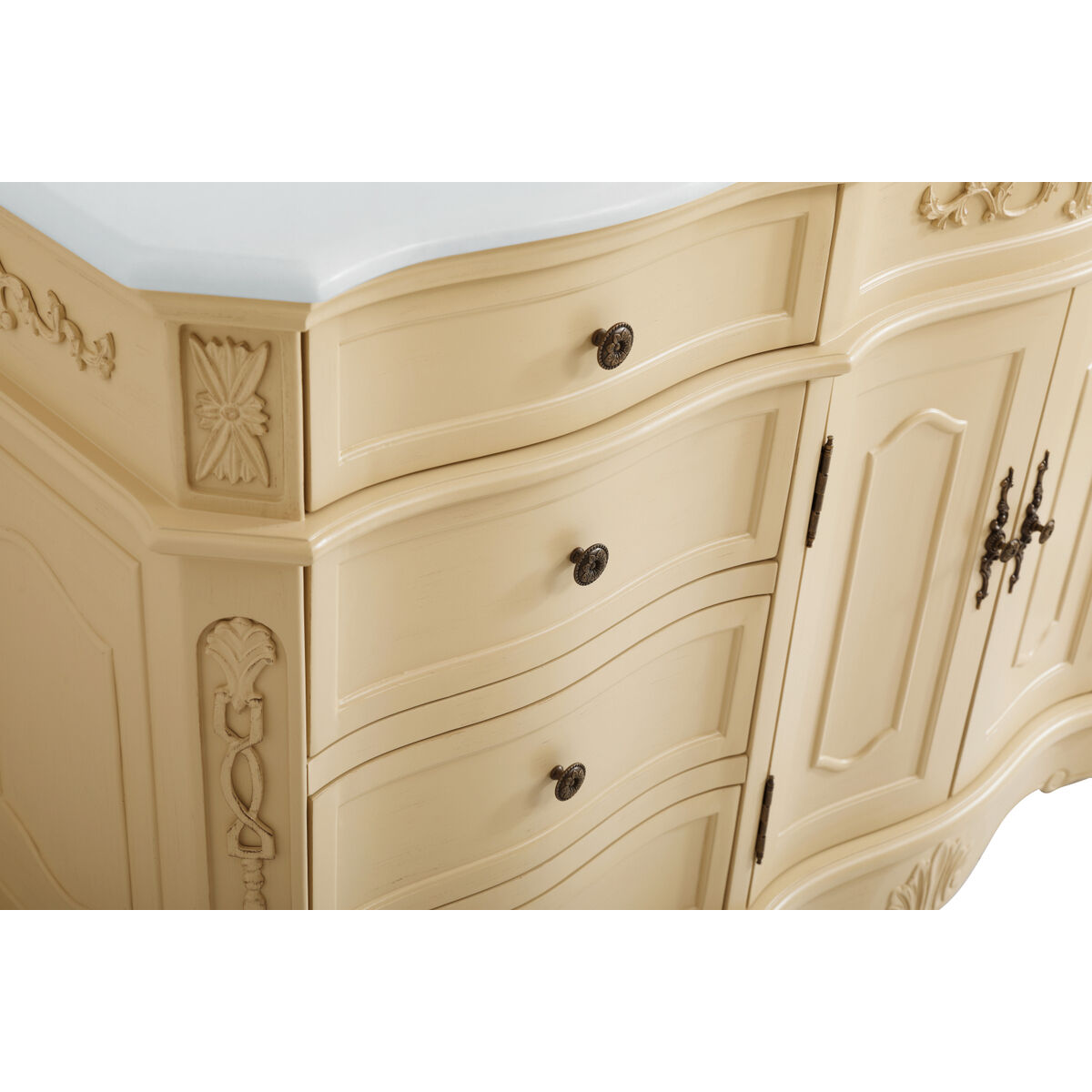 Danville 60 X 21 X 36 inch Light Antique Beige Vanity Sink Set