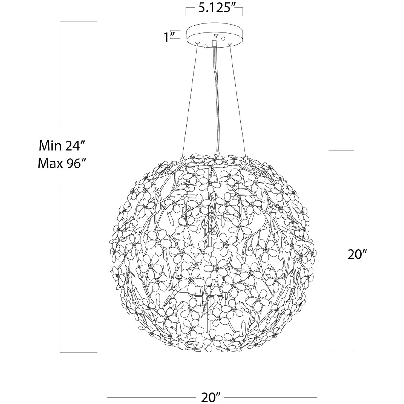 Cheshire 6 Light 20 inch Gold Leaf Chandelier Ceiling Light, Small