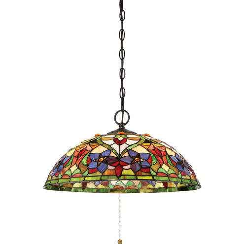 Violets 3 Light 20 inch Vintage Bronze Pendant Ceiling Light, Naturals