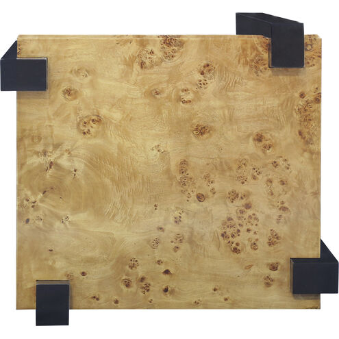 Bromo 26 X 24 inch Natural Burl with Black Accent Table