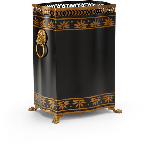 Chelsea House Black/Gold Hand Painted Wastebasket