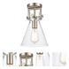 Restoration Newton 1 Light 8 inch Brushed Satin Nickel Flush Mount Ceiling Light, Restoration