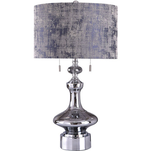 Zilar 30 inch 120 watt Chrome and Mirror and Smoke Table Lamp Portable Light