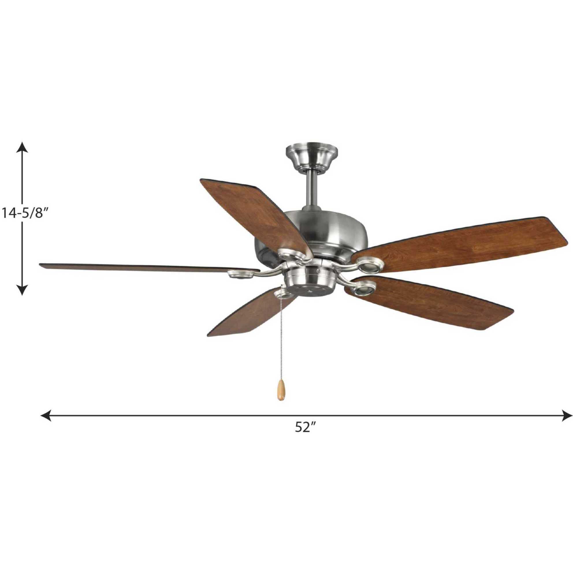 Edgefield 52 inch Brushed Nickel with Cherry/American Walnut Blades Ceiling Fan