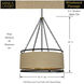 Windward Passage 6 Light 26.5 inch Coal And Soft Brass Pendant Ceiling Light in Coal/Soft Brass