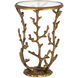 Coral 14 inch Antique Brass and Clear Accent Table