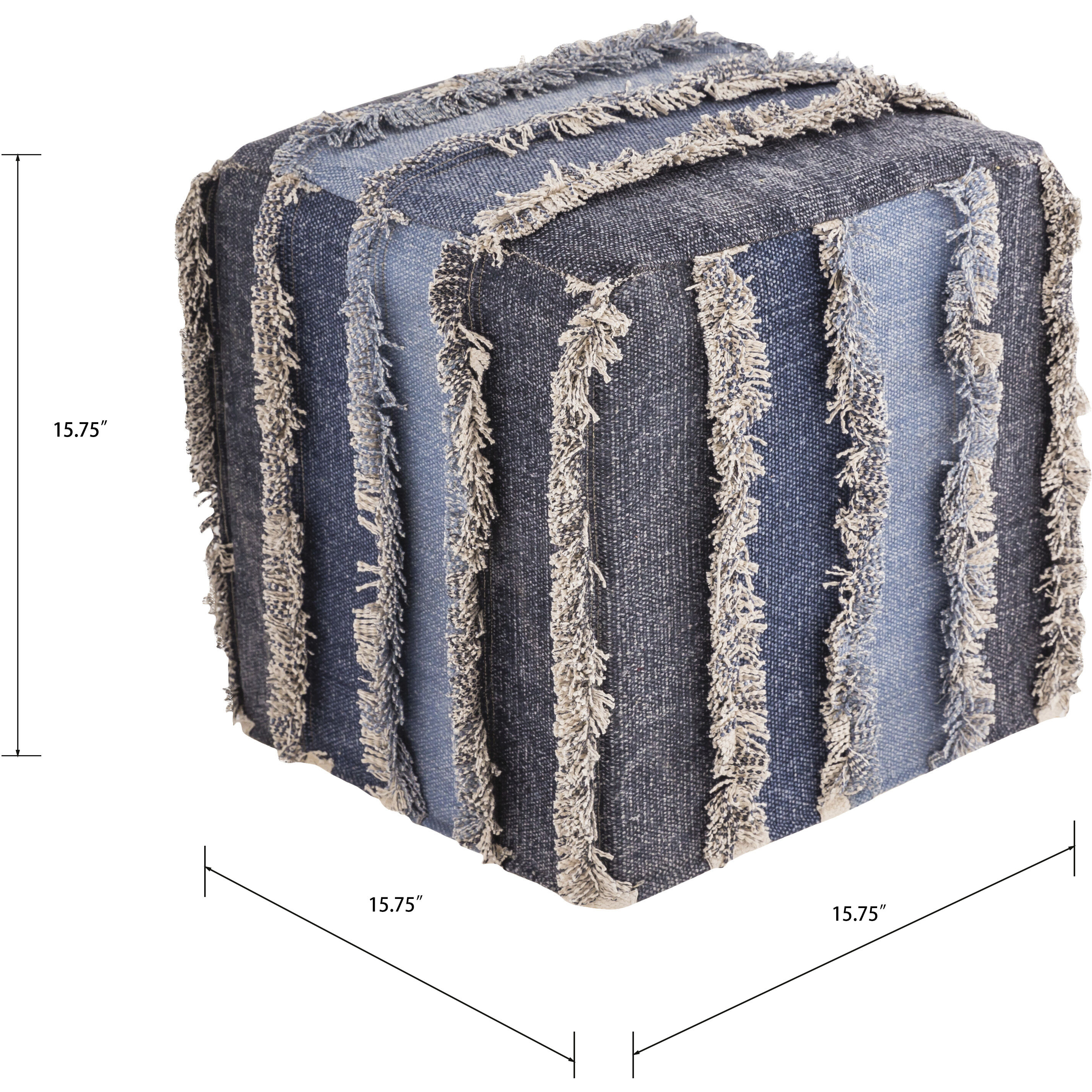 Mossley 15.75 inch Blue Pouf