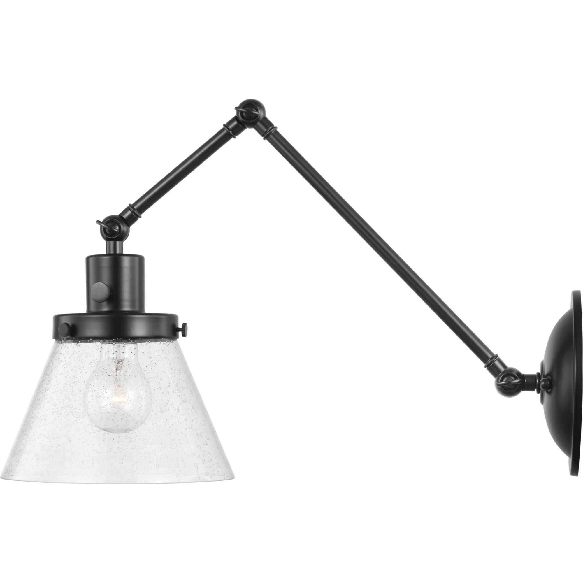 Hinton 18 inch 60.00 watt Matte Black Swing Arm Wall Light