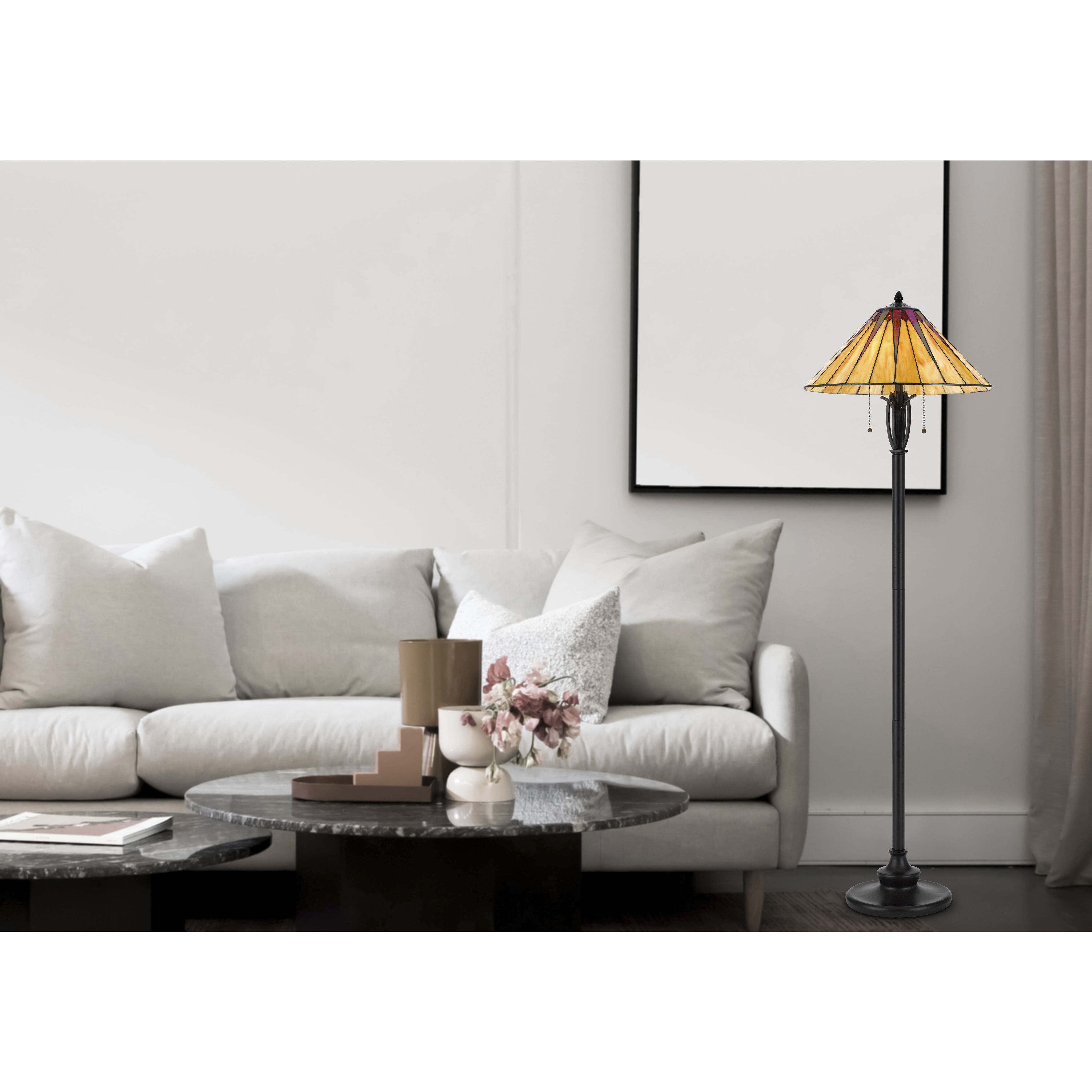 3105 Tiffany 61 inch 60.00 watt Dark Bronze Floor Lamp Portable Light