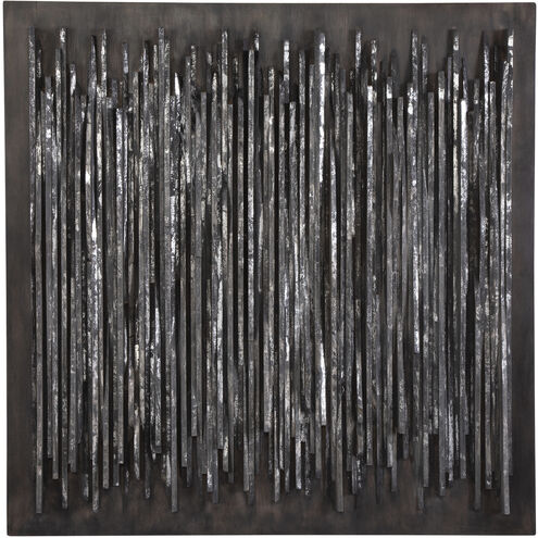 Emerge Fossil Gray with Silver Leaf Highlights Wooden Wall Decor