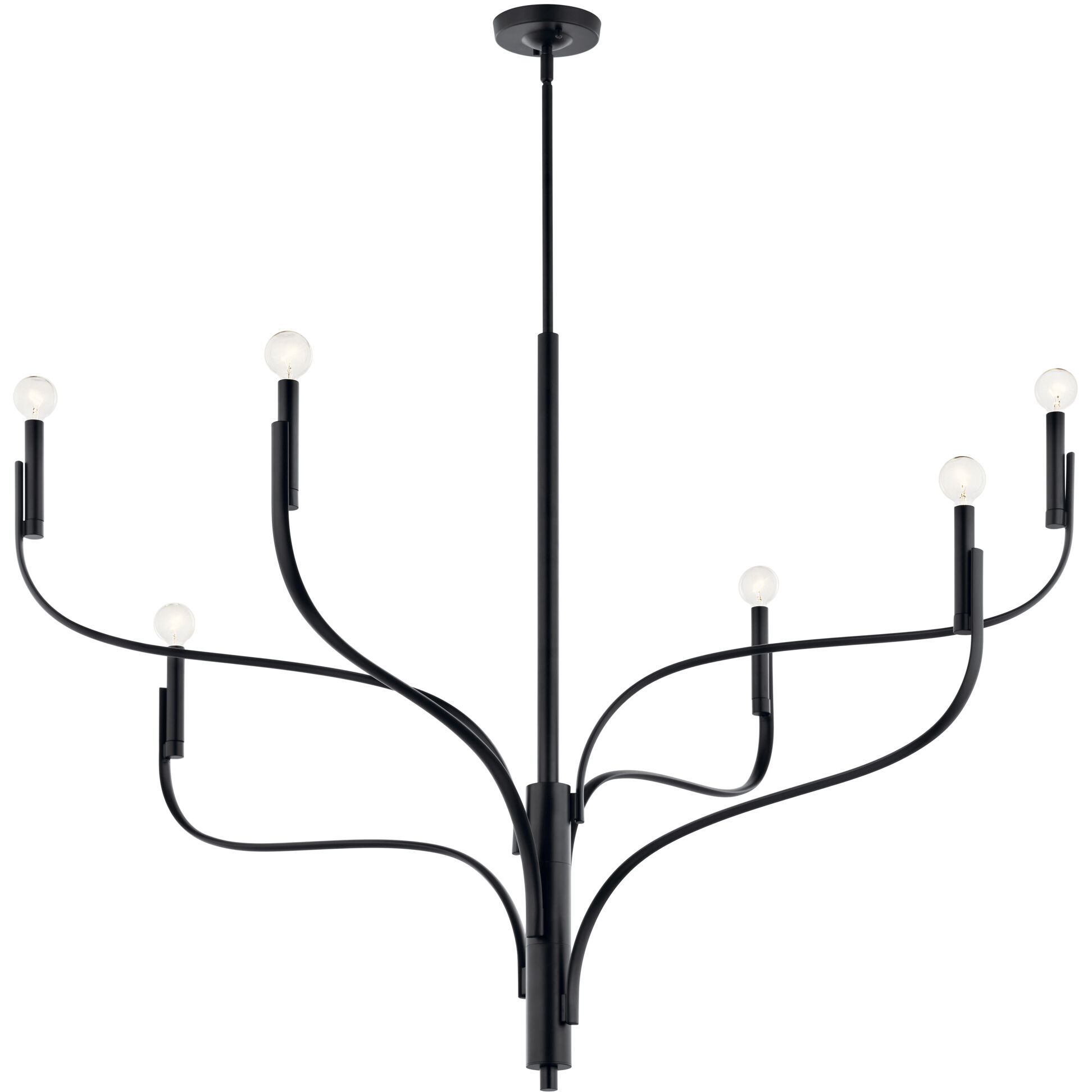 Livadia 6 Light Black Chandelier Ceiling Light, 1 Tier Large