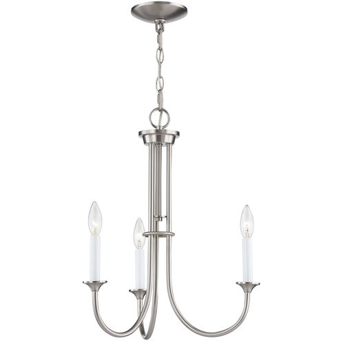 Meadowview 3 Light 18 inch Brushed Nickel Chandelier Ceiling Light