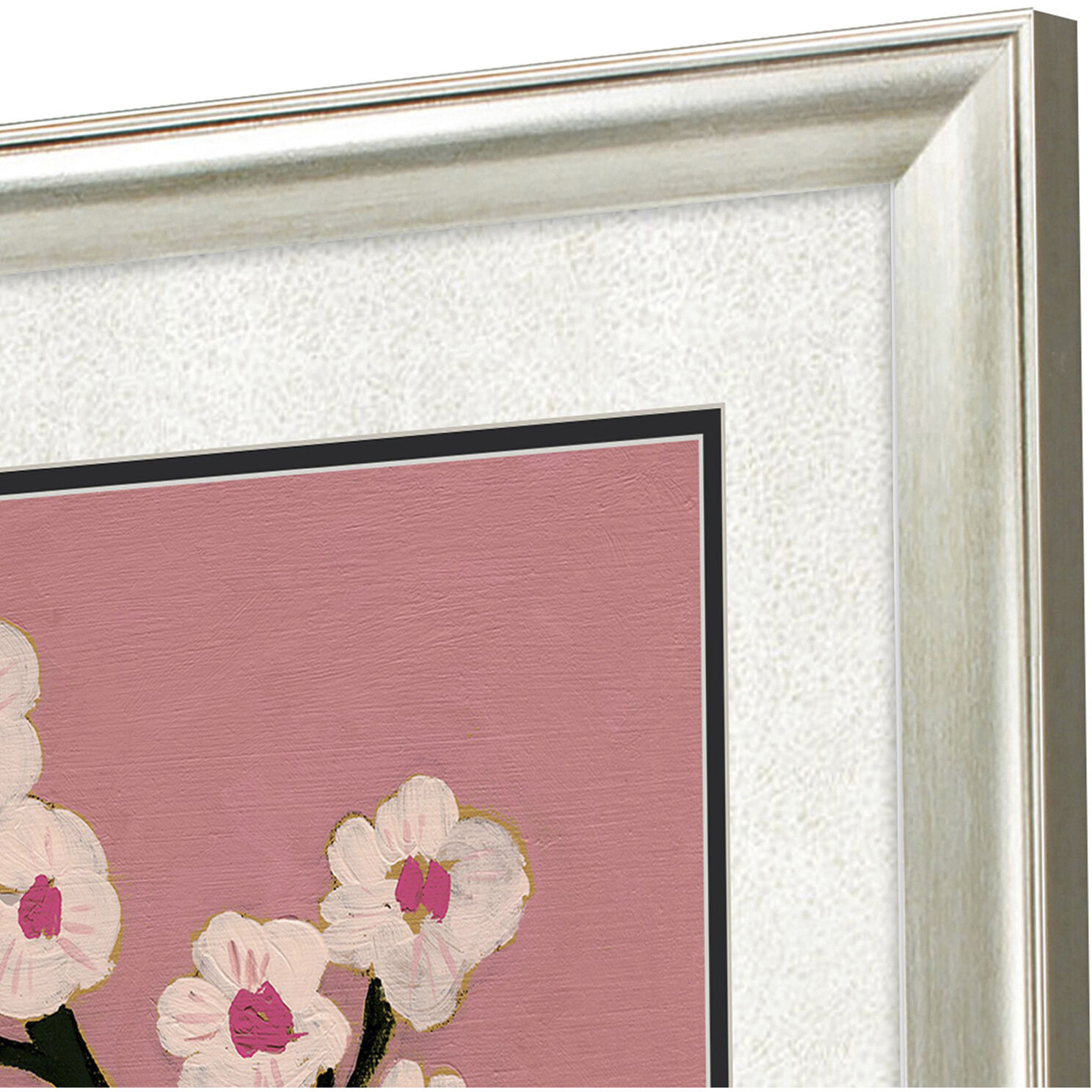 Pastel Garden Black and Blue and Pink and White Framed Art, Propac