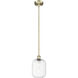 Edison Preston 1 Light 6.75 inch Antique Brass Mini Pendant Ceiling Light in Clear