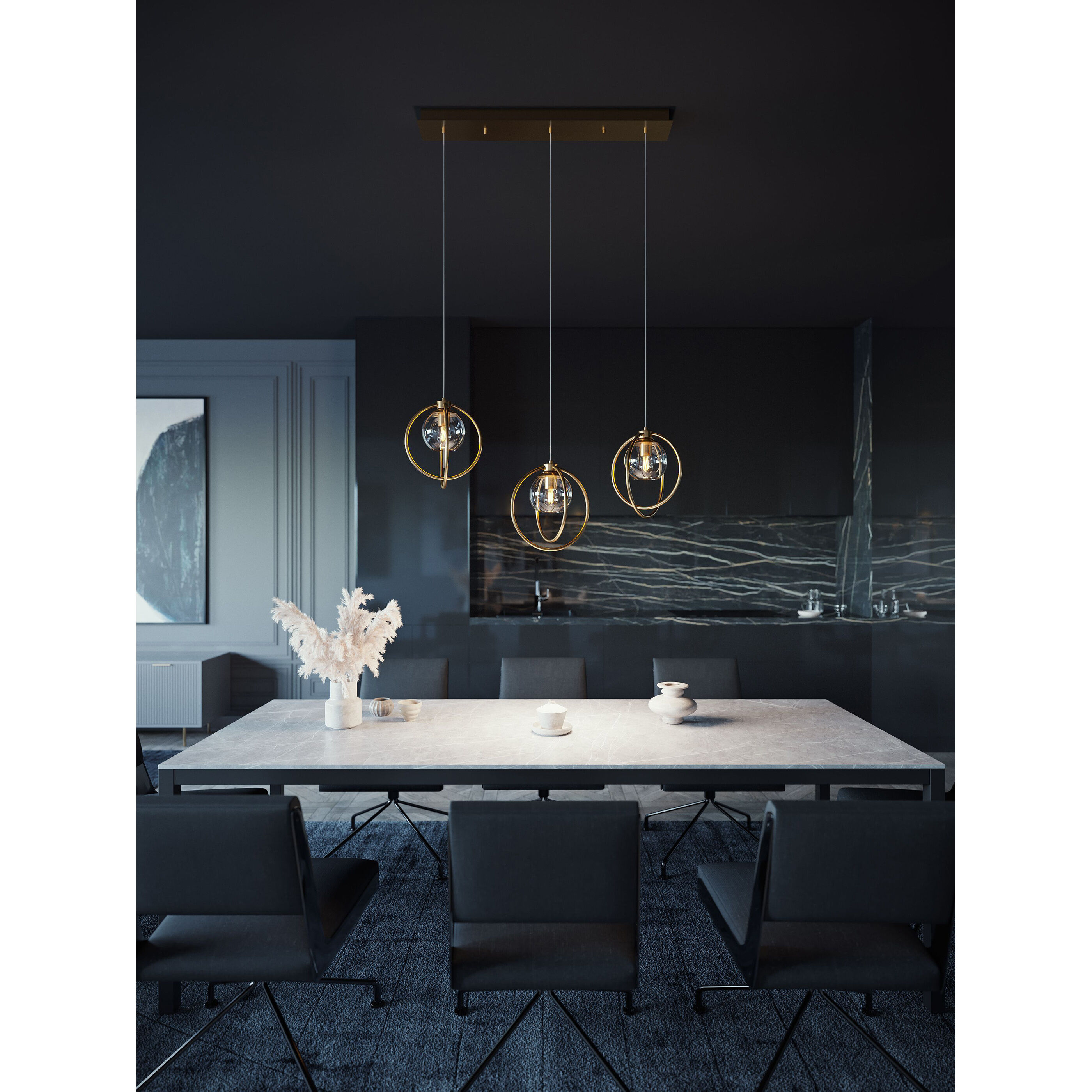 Jamie 3 Light 12.25 inch Satin Nickel Mini Pendant Ceiling Light