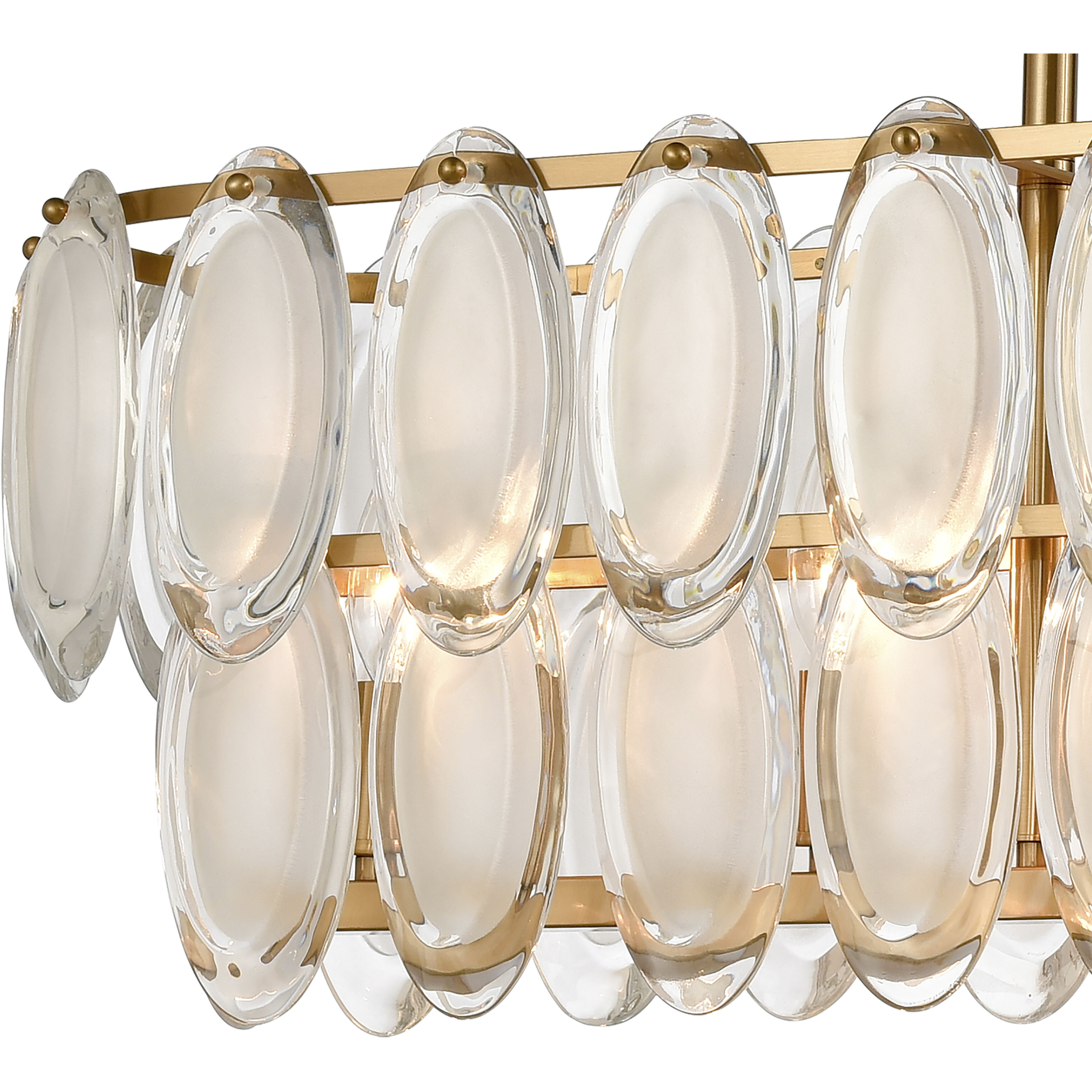 Curiosity 5 Light 32 inch Aged Brass Linear Chandelier Ceiling Light