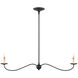 Saxon 2 Light 43.25 inch Zanzibar Black Linear Chandelier Ceiling Light