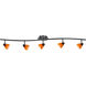 Serpentine 5 Light 120V Dark Bronze Rail Fixture Ceiling Light