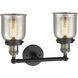 Franklin Restoration Small Bell 2 Light 15 inch Black Antique Brass Bath Vanity Light Wall Light in Silver Plated Mercury Glass, Franklin Restoration
