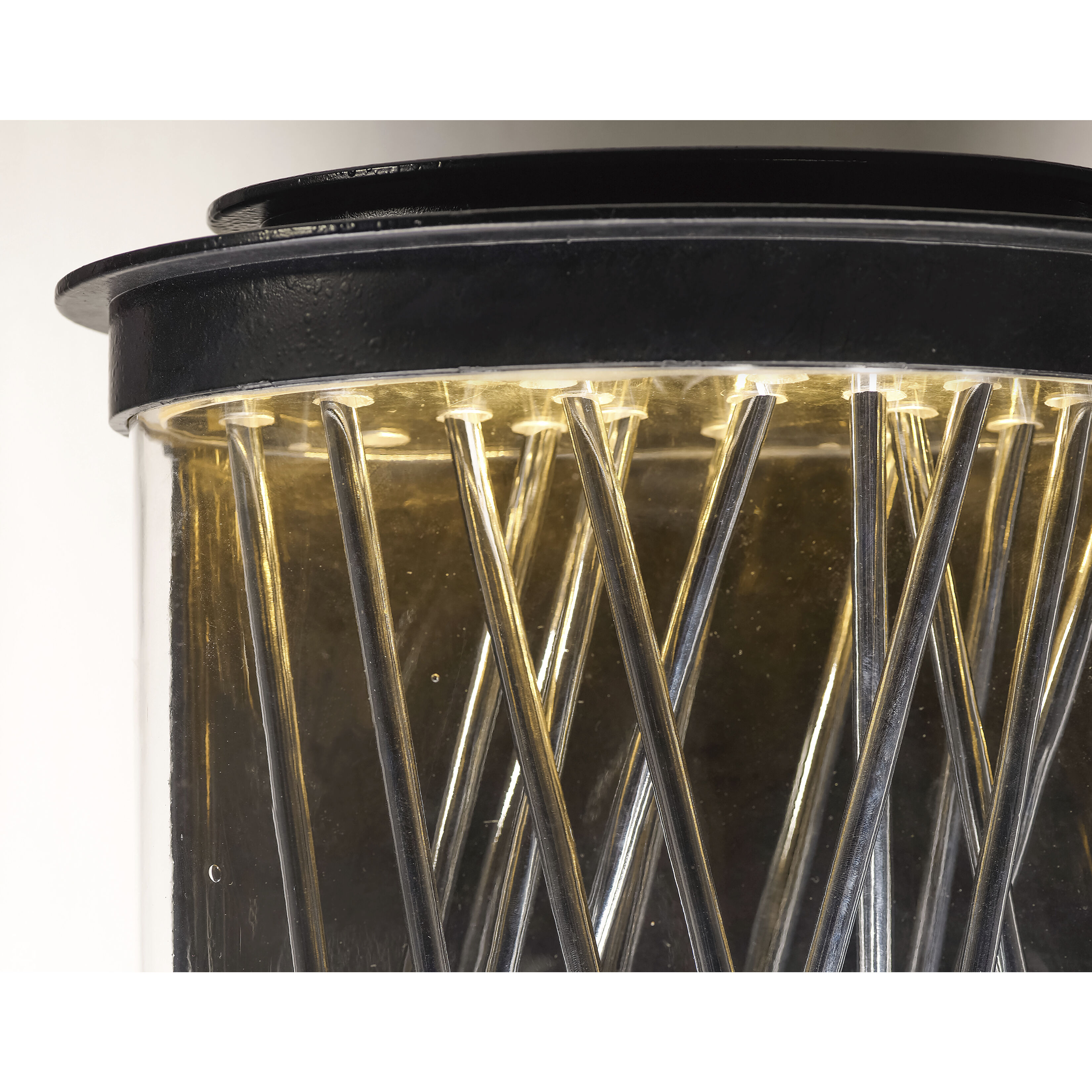 Bedazzle LED 10.75 inch Texture Ebony/Polished Chrome Outdoor Wall Lantern