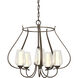 Flora 5 Light 22.2 inch Bronze Chandelier Ceiling Light in Opal and Seeded