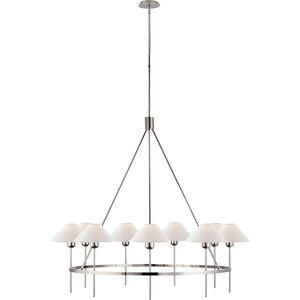 J. Randall Powers Hackney 9 Light 43.25 inch Polished Nickel Chandelier Ceiling Light in Natural Paper, Large
