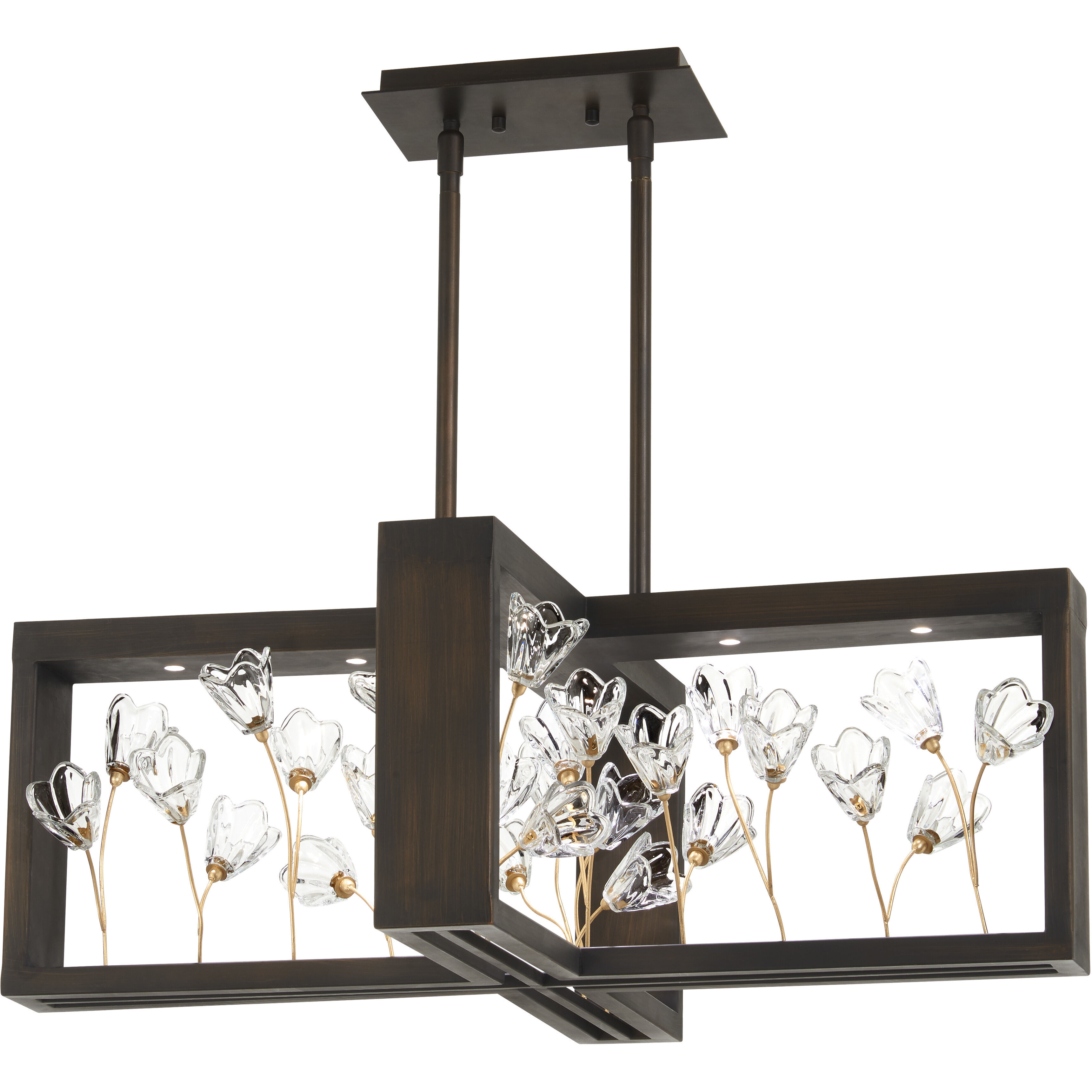 Maison Des Fleurs LED 30 inch Regal Bronze with Empire Gold Chandelier Ceiling Light