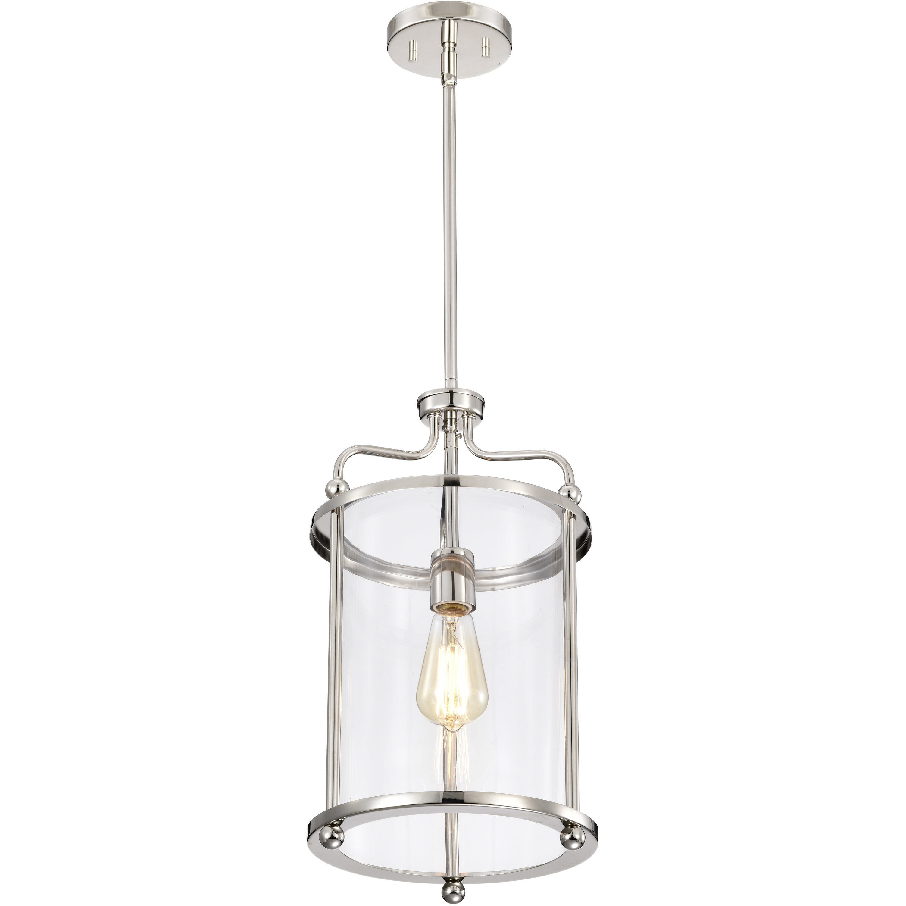Yorktown 1 Light 10 inch Polished Nickel Pendant Ceiling Light