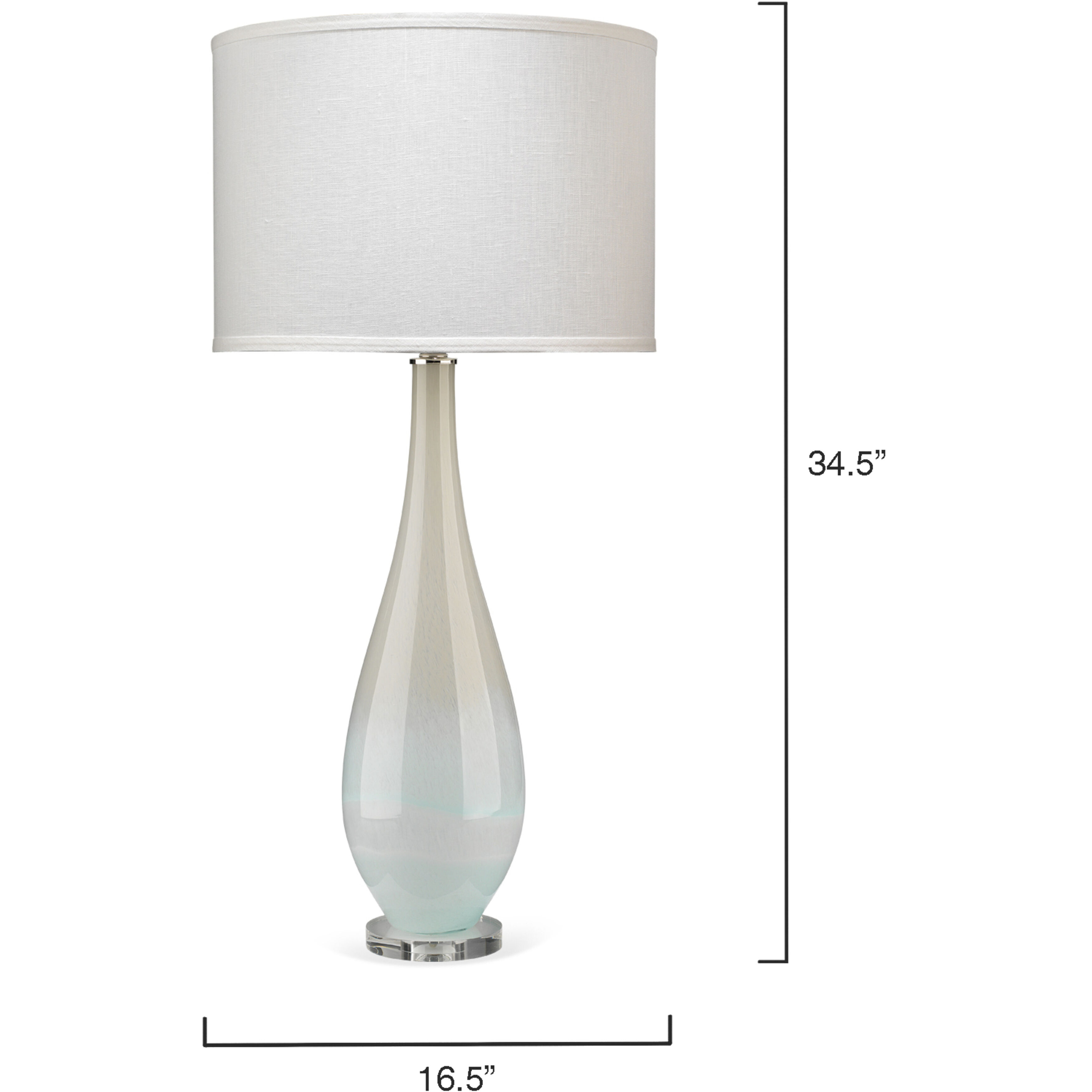 Dewdrop 35 inch 150.00 watt Sky Blue Glass Table Lamp Portable Light