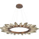 Rock Crystal LED Burnished Bronze Chandelier Ceiling Light, Radial Ring