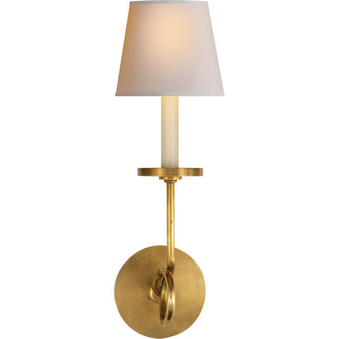 Chapman & Myers Symmetric Twist 1 Light 5 inch Antique-Burnished Brass Single Sconce Wall Light in Natural Paper