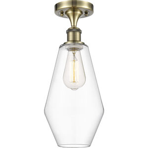Ballston Cindyrella LED 7 inch Antique Brass Semi-Flush Mount Ceiling Light in Clear Glass