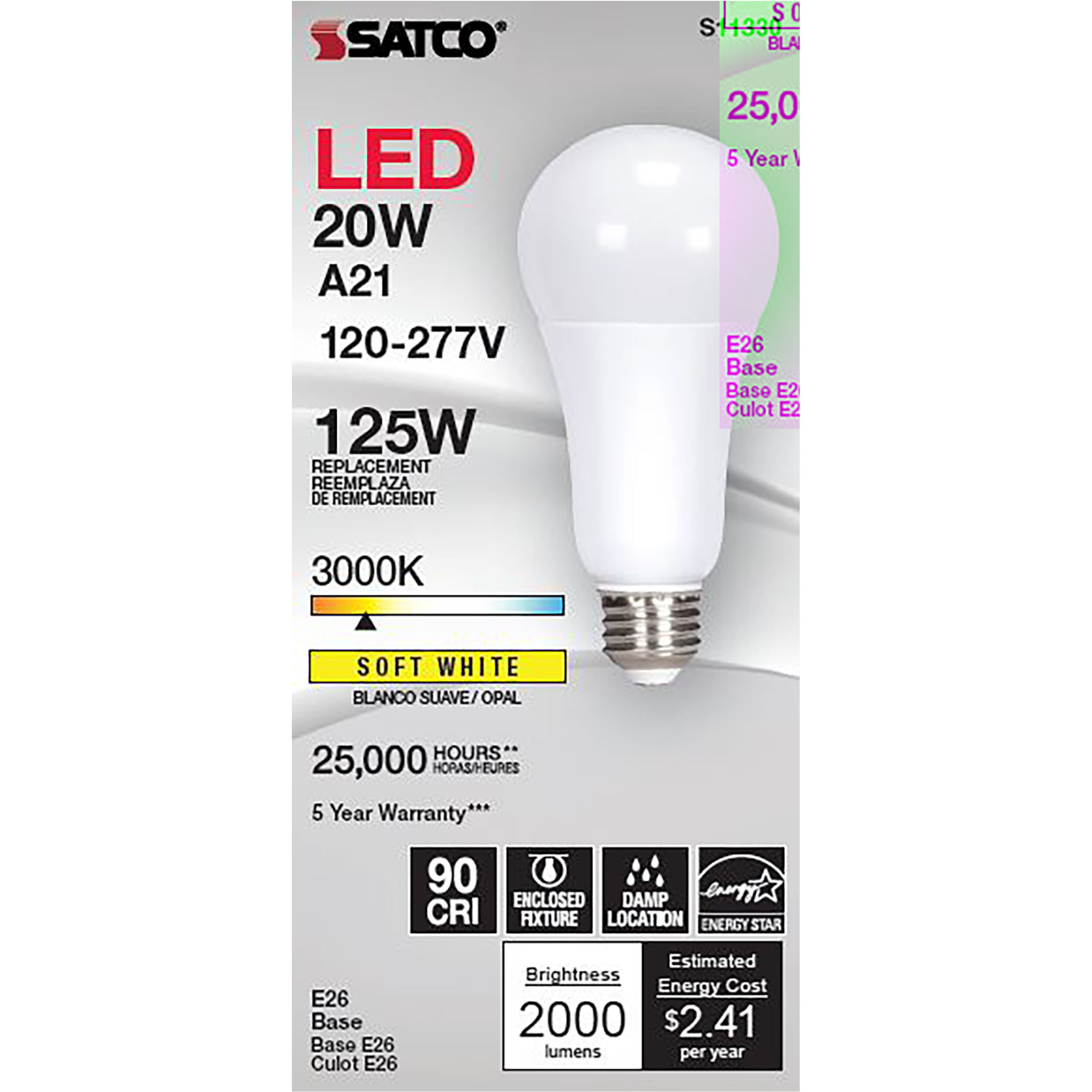 Lumos LED Type A Medium 20.00 watt 3000K Light Bulb