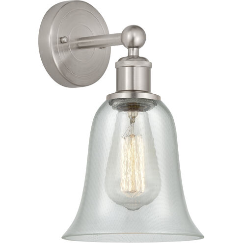 Edison Hanover 1 Light 6 inch Brushed Satin Nickel Sconce Wall Light in Fishnet Glass