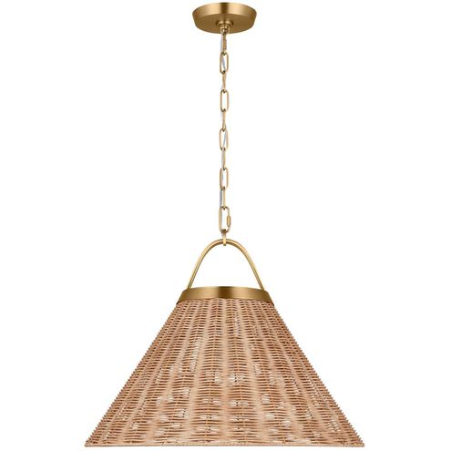 C&M by Chapman & Myers Whitby 1 Light 30 inch Burnished Brass Pendant Ceiling Light