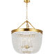 C&M by Chapman & Myers Summerhill 4 Light 25 inch Burnished Brass Pendant Ceiling Light