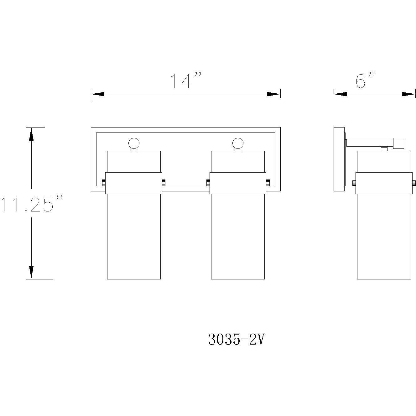 Fontaine 2 Light 14 inch Polished Nickel Vanity Wall Light