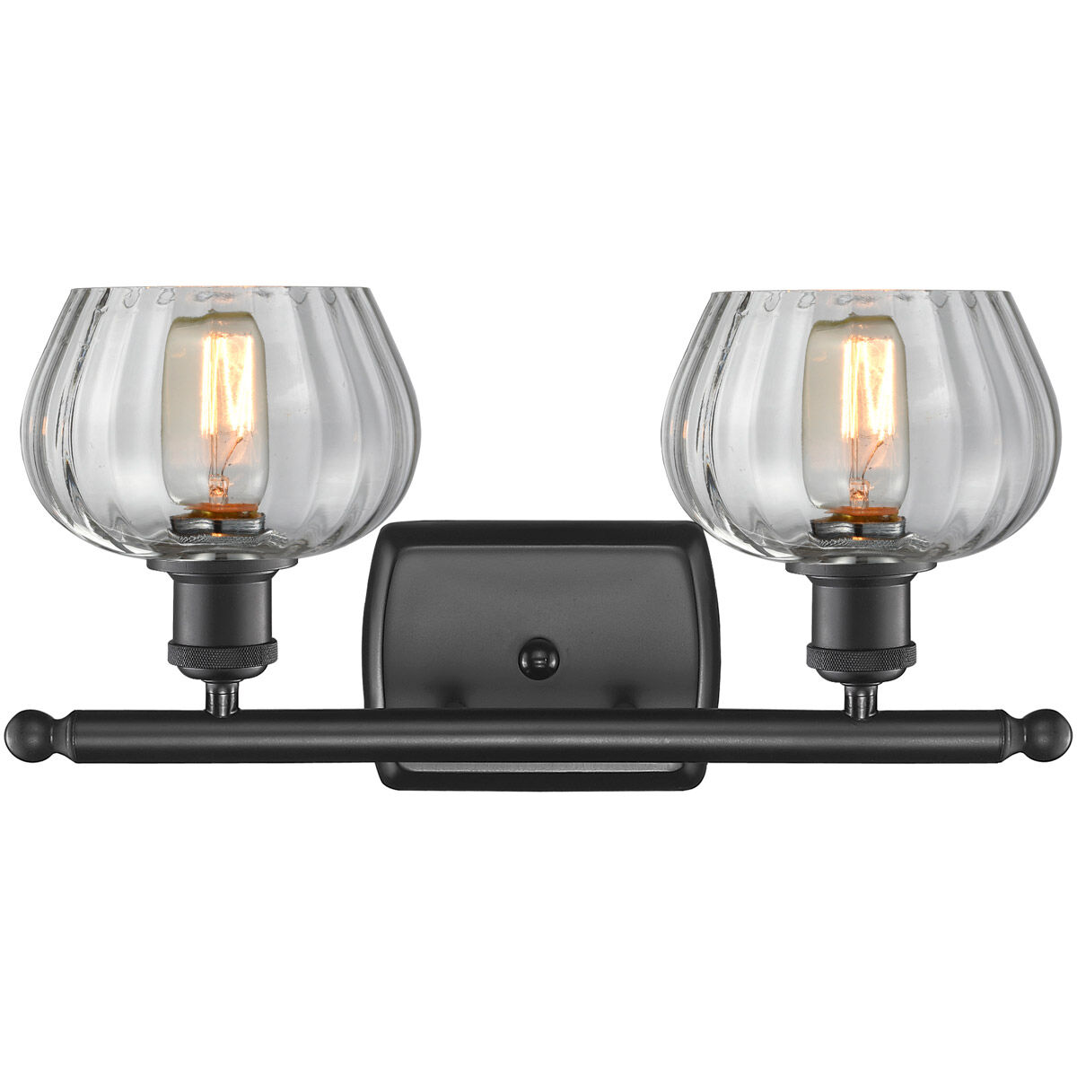 Ballston Fenton LED 16 inch Matte Black Bath Vanity Light Wall Light in Clear Glass, Ballston