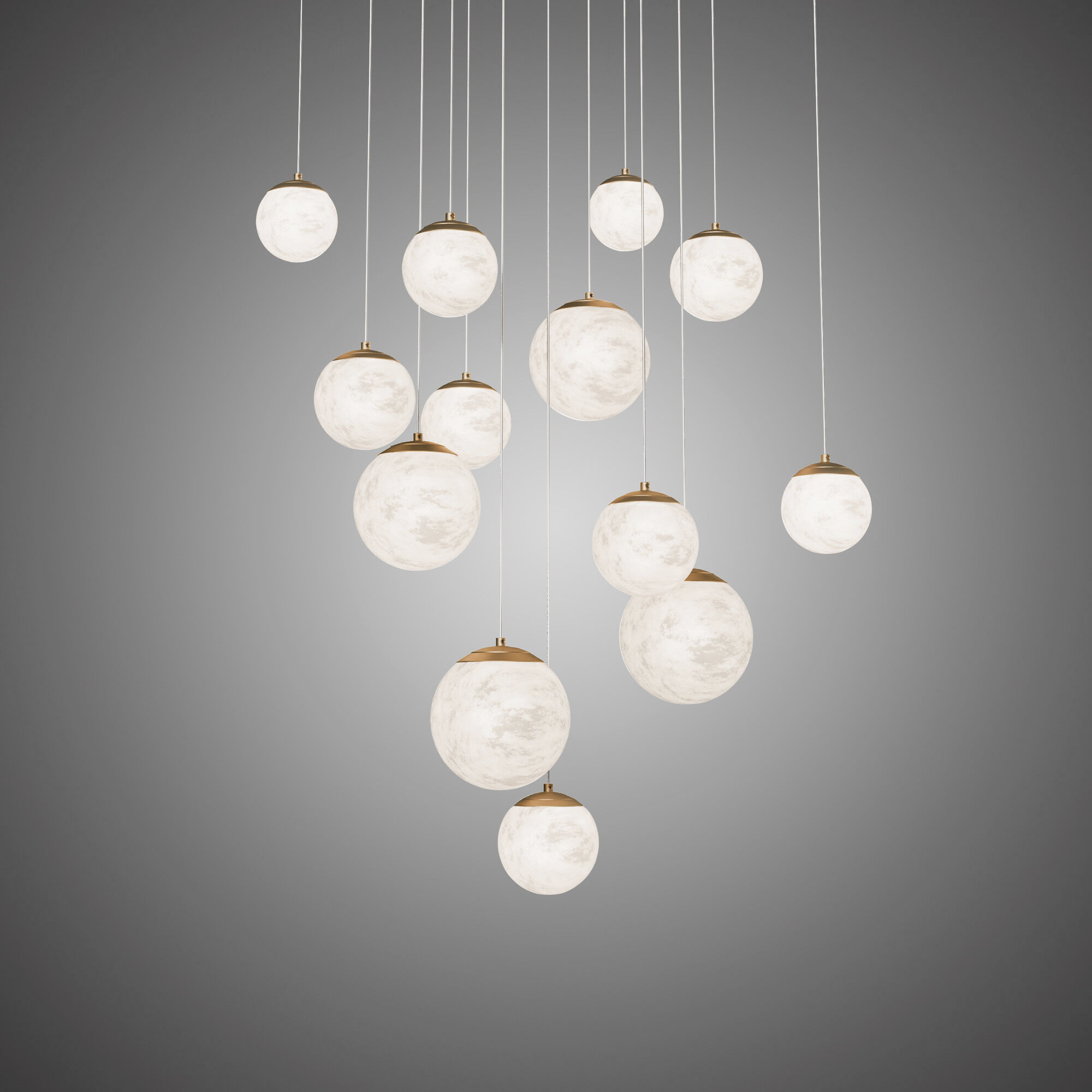 Pisces 13 Light 20 inch Aged Brass Multi-Light Pendant Ceiling Light