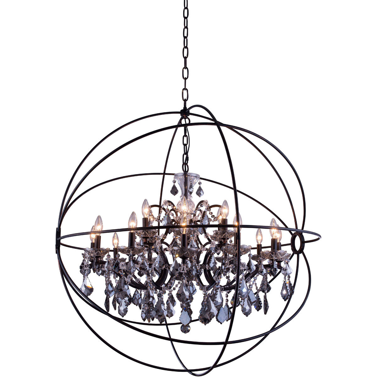 Geneva 18 Light 43.5 inch Dark Bronze Pendant Ceiling Light in Silver Shade, Urban Classic