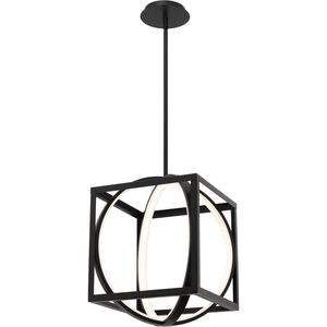Geometrix LED 12.63 inch Black Pendant Ceiling Light, dweLED