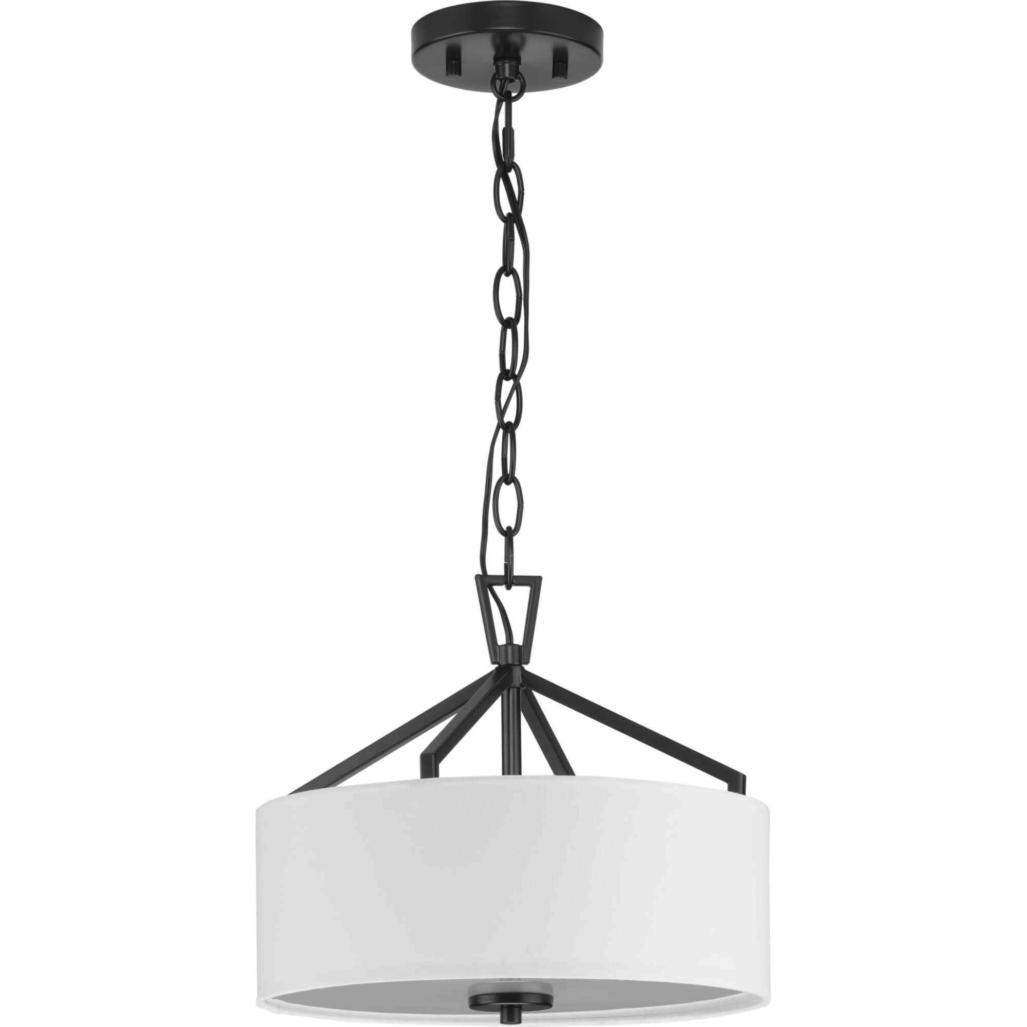 Goodwin 2 Light 13 inch Matte Black Semi-Flush Mount Convertible Ceiling Light
