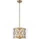 Dealey 3 Light 12 inch Heirloom Brass Chandelier Ceiling Light