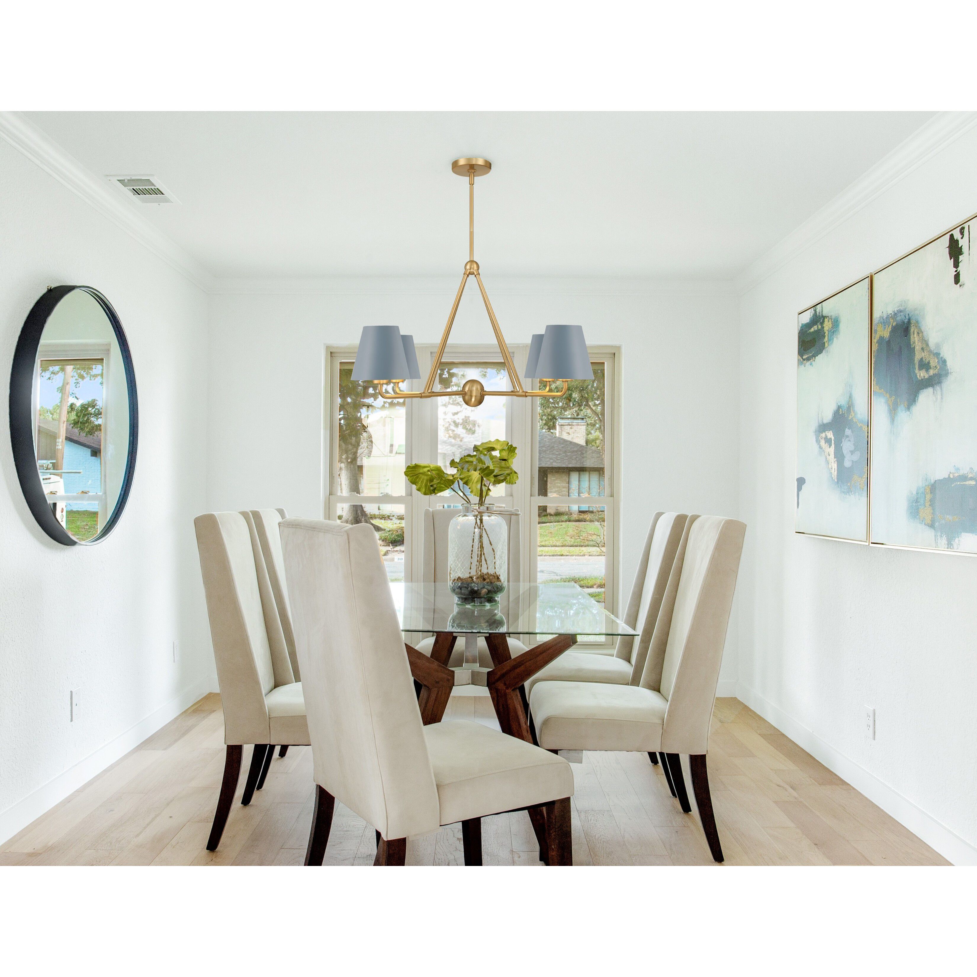 Xavier 4 Light 31.75 inch Vibrant Gold Chandelier Ceiling Light