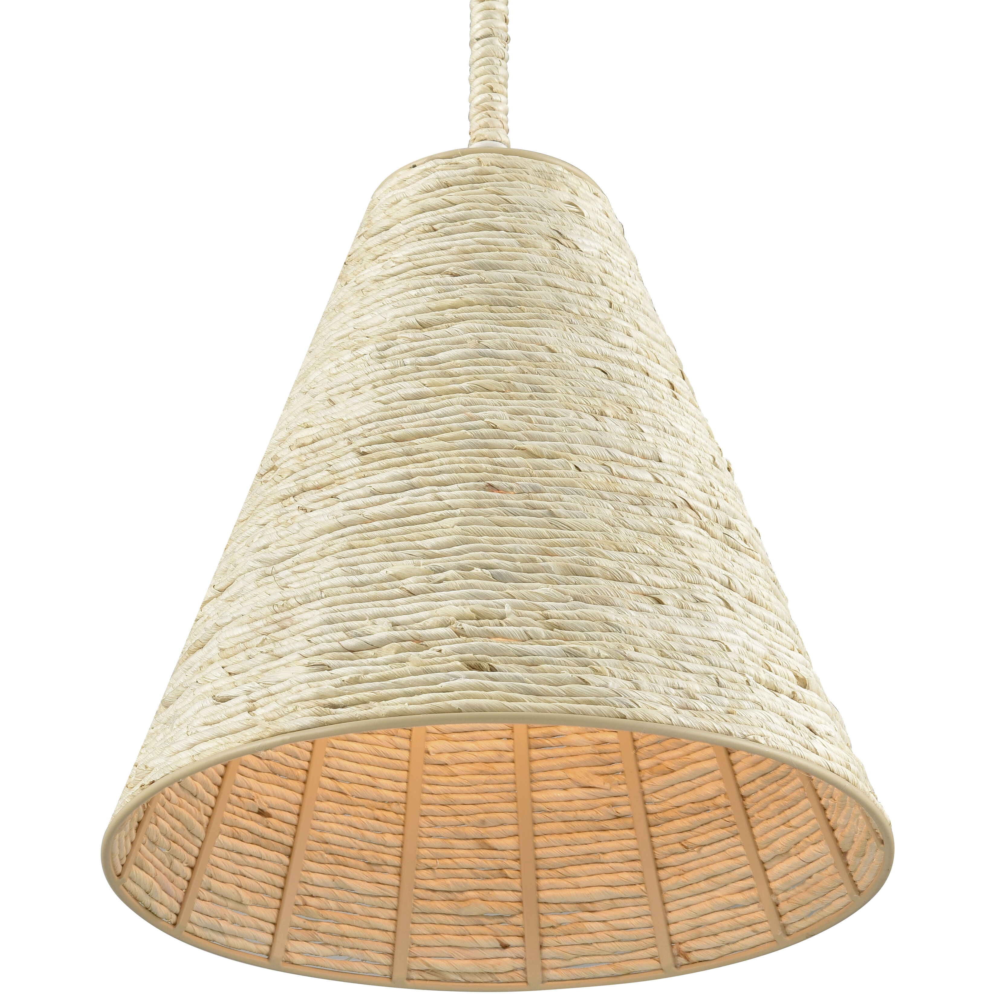 Abaca 1 Light 12 inch Textured White Pendant Ceiling Light