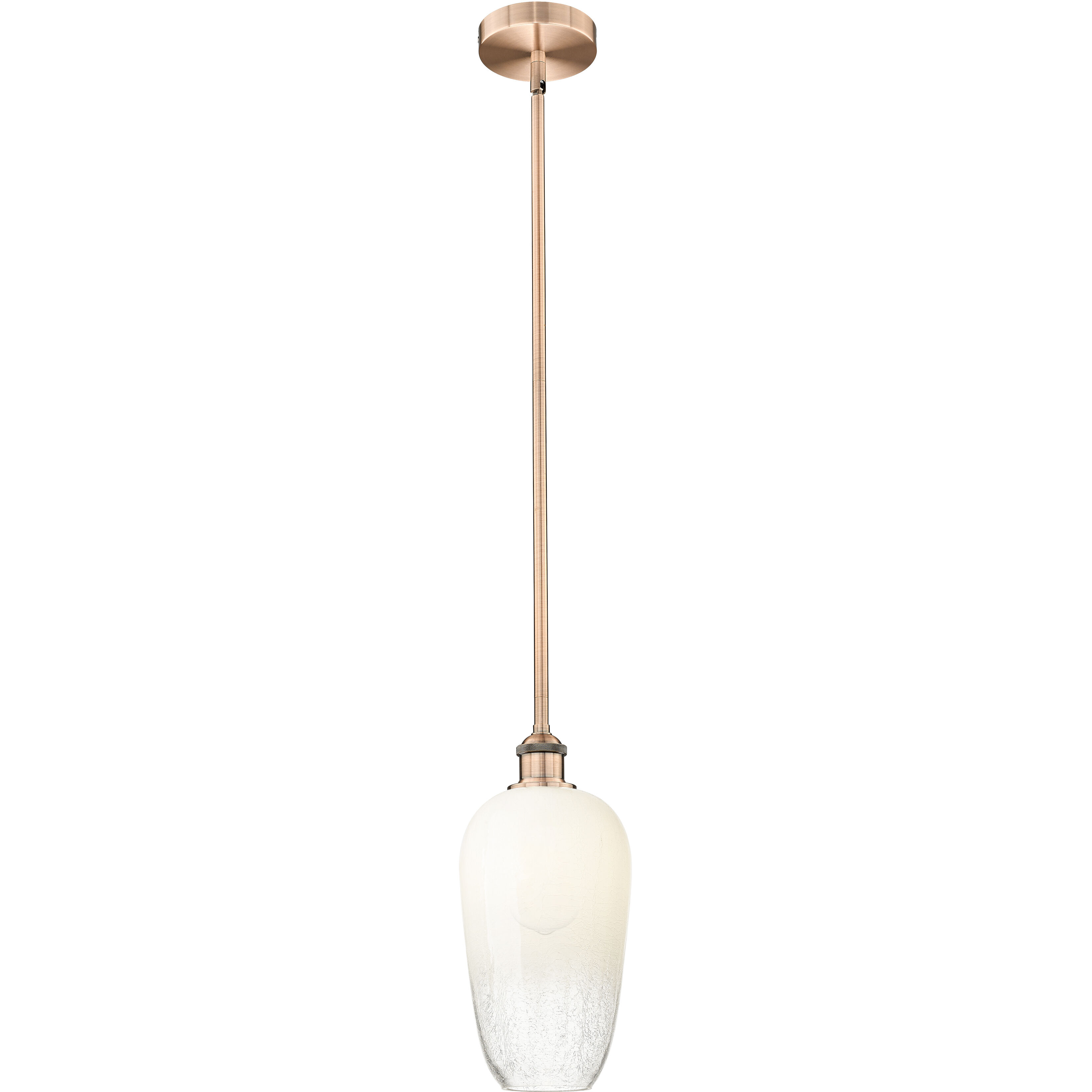 Edison Brookhaven Flute 1 Light 7 inch Antique Copper Mini Pendant Ceiling Light in Opal Glass