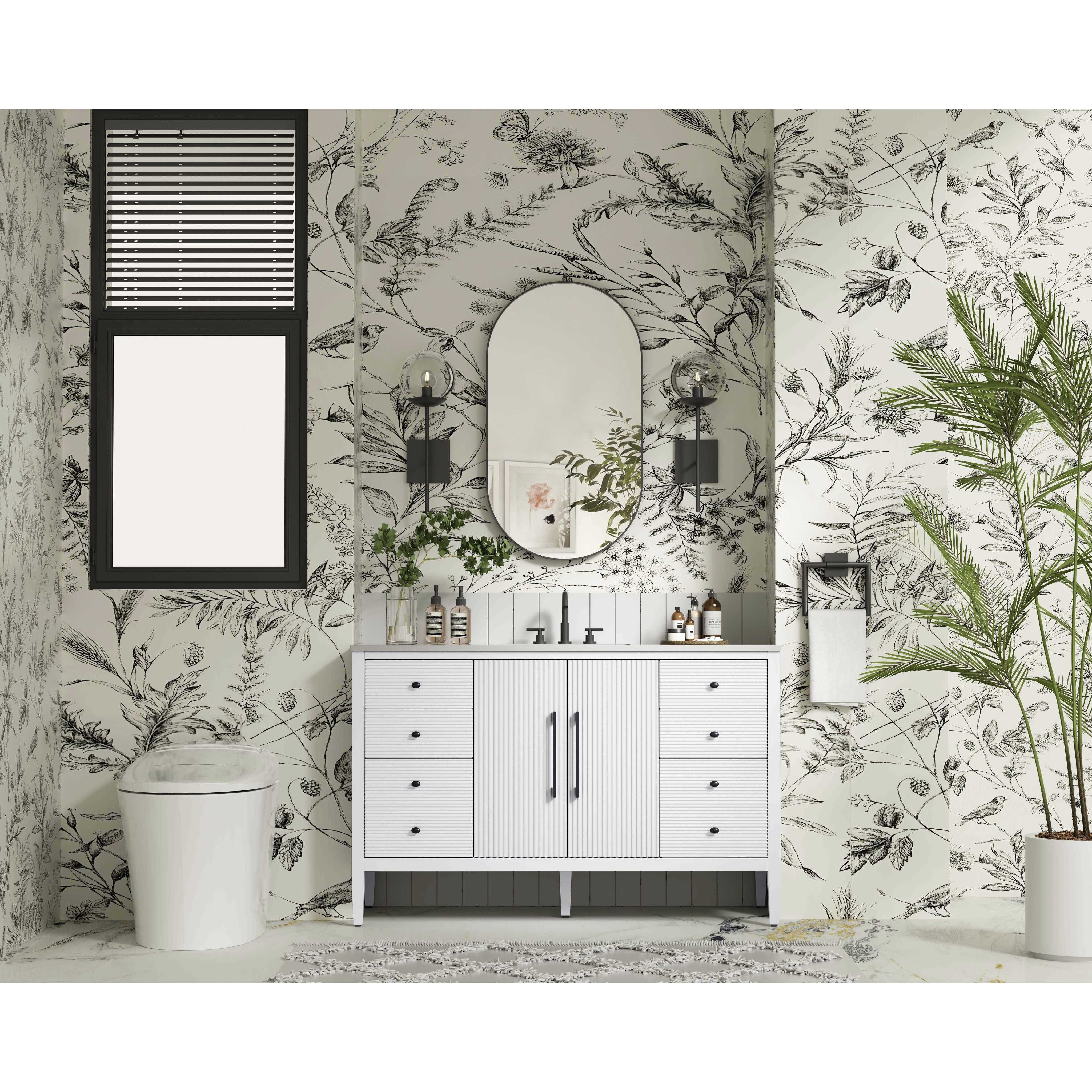 Blakely 54 X 34 inch White Bathroom Vanity Cabinet