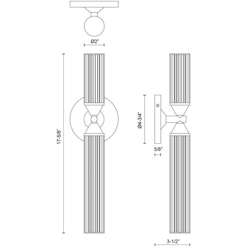 Edwin LED 2 inch Vintage Brass Bath Vanity Light Wall Light