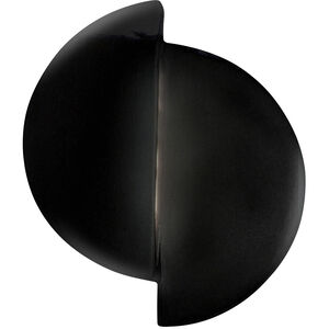 Ambiance LED 9 inch Gloss Black with Matte White ADA Wall Sconce Wall Light, Offset