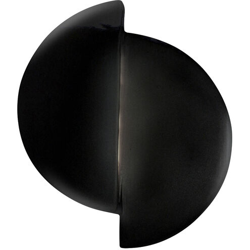 Ambiance LED 9 inch Gloss Black with Matte White ADA Wall Sconce Wall Light, Offset